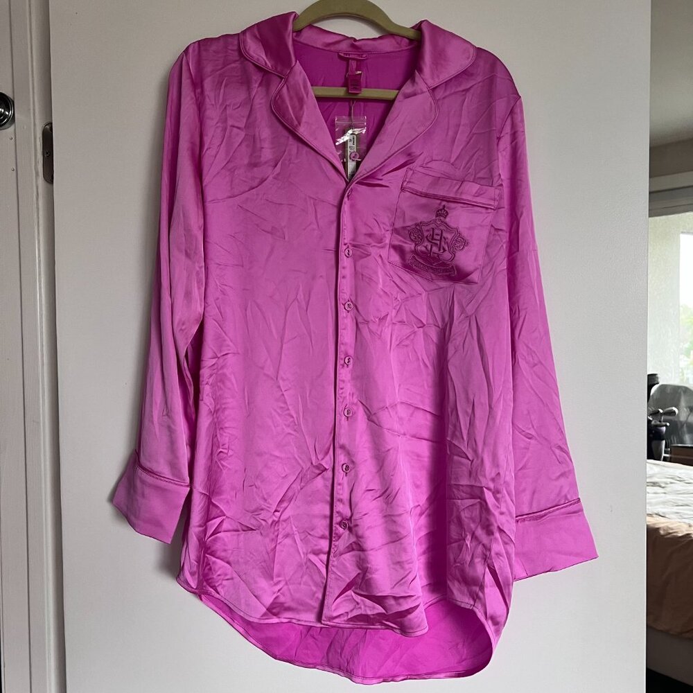 SKIMS | RARE FIND! HOTEL SHINE SLEEP DRESS IN NEON ORCHID PINK - NWT 🤩 - Picture 3 of 6